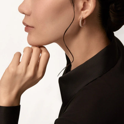 [Luxora]CLASH 6.4MM FULL DIAMOND SMALL EARRINGS