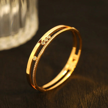 [Loxura]Move Romane Diamond Bangle Bracelet