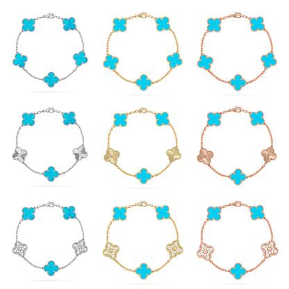 [Luxora] CLOVER 5 MOTIF TURQUOISE BRACELET COLLECTION