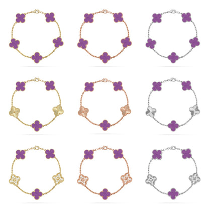 [Luxora] CLOVER 5 MOTIF VIOLET BRACELET COLLECTION