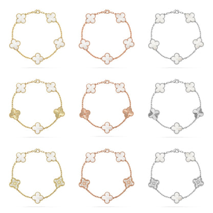 [Luxora]CLOVER WHITE PEARL MOP 5 MOTIF BRACELET COLLECTION