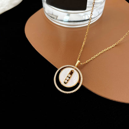 [LUXE]LUCKY MOVE MM NACRE BLANCHE DIAMOND NECKLACE