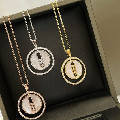 [LUXE]LUCKY MOVE MM NACRE BLANCHE DIAMOND NECKLACE