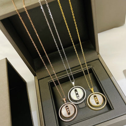 [LUXE]LUCKY MOVE MM NACRE BLANCHE DIAMOND NECKLACE