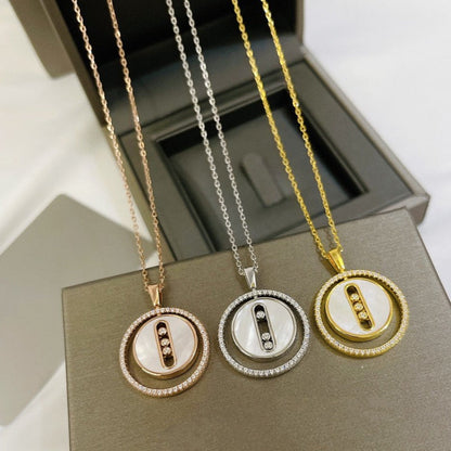 [LUXE]LUCKY MOVE MM NACRE BLANCHE DIAMOND NECKLACE