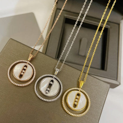 [LUXE]LUCKY MOVE MM NACRE BLANCHE DIAMOND NECKLACE