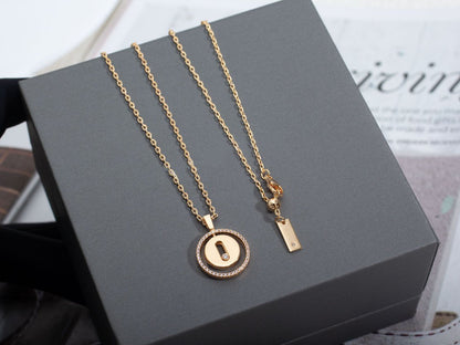 [LUXE]LUCKY MOVE PM NECKLACE PINK GOLD DIAMOND