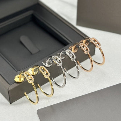[LUXE]CREOLES MOVE UNO PM DIAMOND EARRINGS
