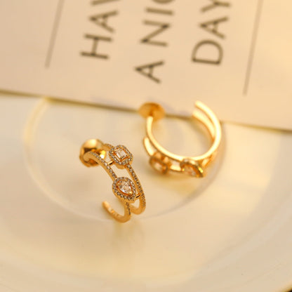 [LUXE]CREOLES MY TWIN 2 RANGS SILVER DIAMOND EARRINGS