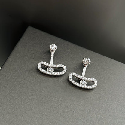 [LUXE]MOVE UNO SILVER DIAMOND EARRINGS