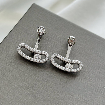 [LUXE]MOVE UNO SILVER DIAMOND EARRINGS