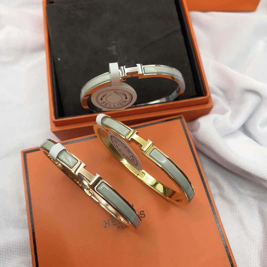 [Luxora]クラシック HM クリック グリーン 8mm エナメルブレスレット