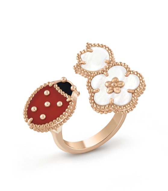 [Luxora]LUCKY 3 MOTIF ROSE GOLD RING