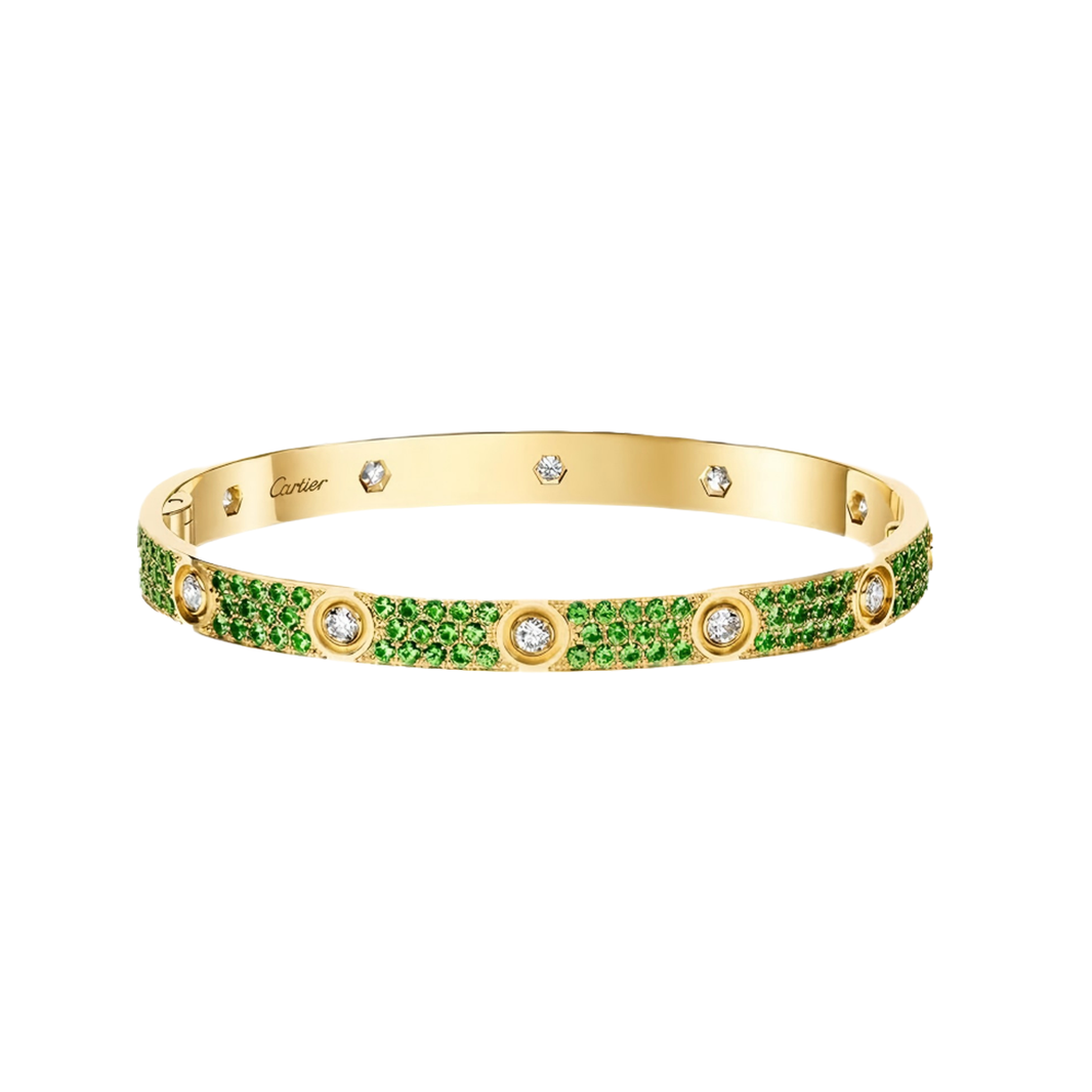 [OAK JURI]2026 PAVE GEMSTONE LOVE BRACELET 6.1MM 10 DIAMONDS
