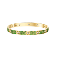 [OAK JURI]2026 PAVE GEMSTONE LOVE BRACELET 6.1MM 10 DIAMONDS