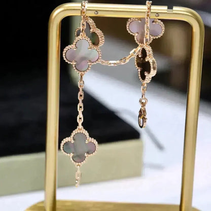 [Luxora] CLOVER 5 MOTIF GRAY MOP BRACELET COLLECTION