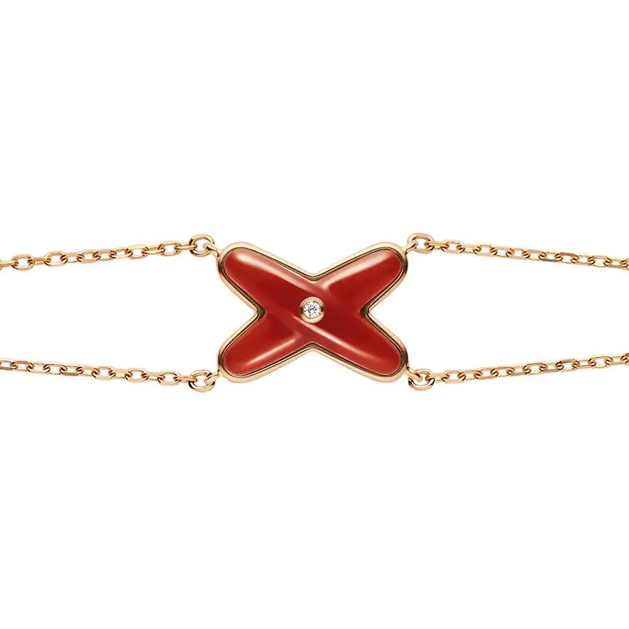 [Luxora]JEUX BRACELET CARNELIAN PINK GOLD 1 DIAMOND