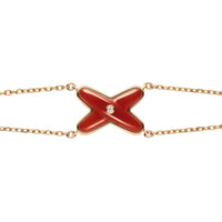 [Luxora]JEUX BRACELET CARNELIAN PINK GOLD 1 DIAMOND
