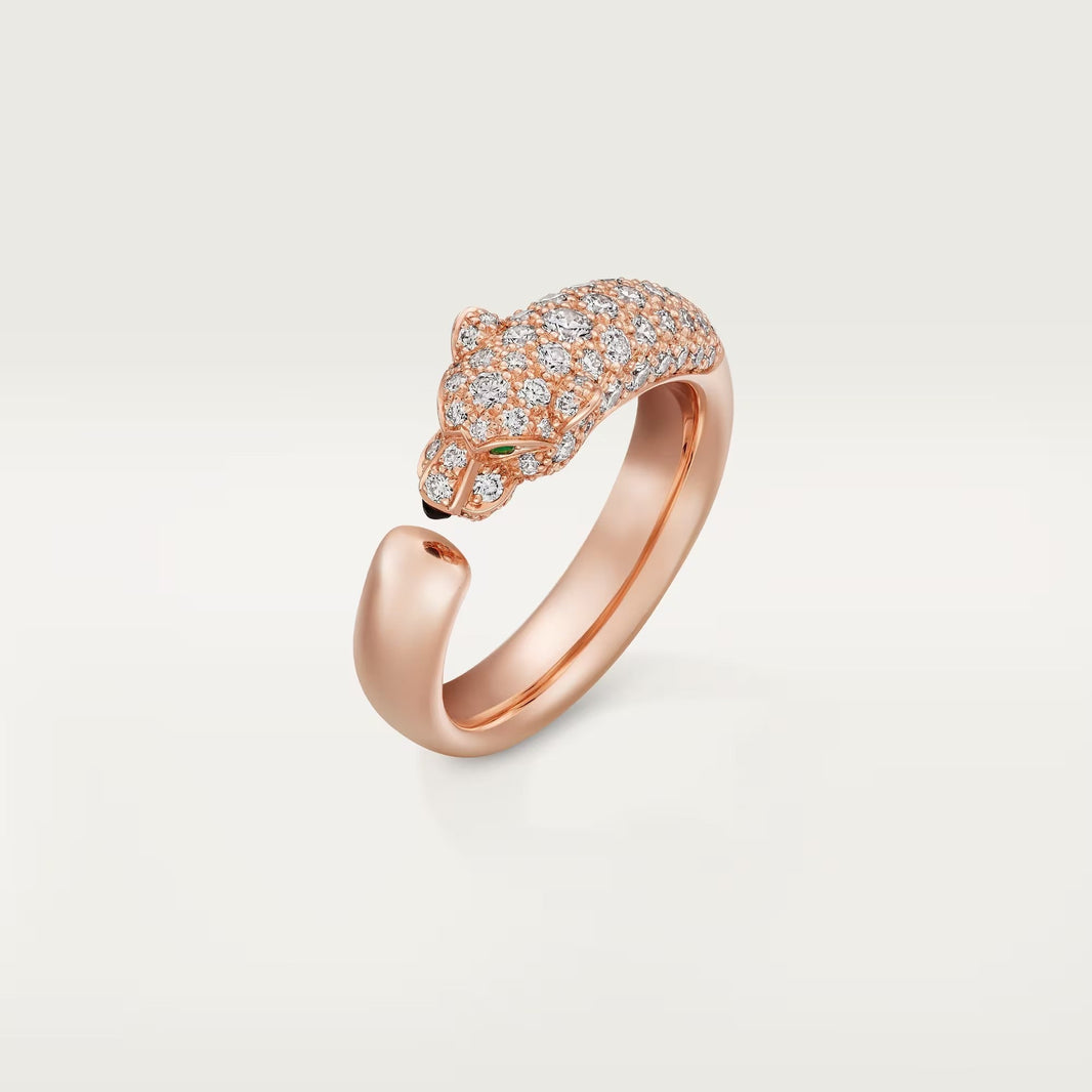 [Luxora]PANTHERE HALF DIAMOND SMALL RING