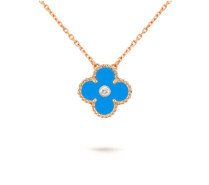 [Luxora]CLOVER 15MM DIAMOND SINGLE FLOWER NECKLACE COLLECTION