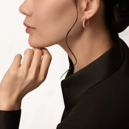 [Luxora]CLASH FULL DIAMOND MEDIUM EARRINGS