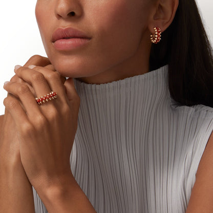[Luxora]CLASH 7.9MM AGATE CHALCEDONY EARRINGS