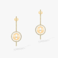 [LUXE]LUCKY MOVE ARROW PINK GOLD DIAMOND EARRINGS