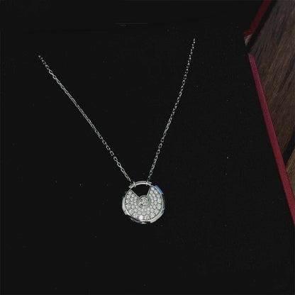 [Luxora]AMULETTE SILVER FULL DIAMOND NECKLACE
