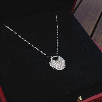 [Luxora]AMULETTE SILVER FULL DIAMOND NECKLACE