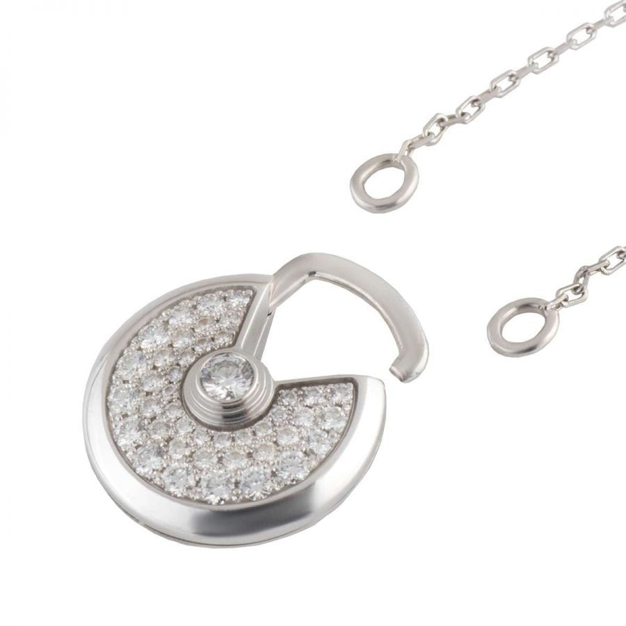 [Luxora]AMULETTE SILVER FULL DIAMOND NECKLACE