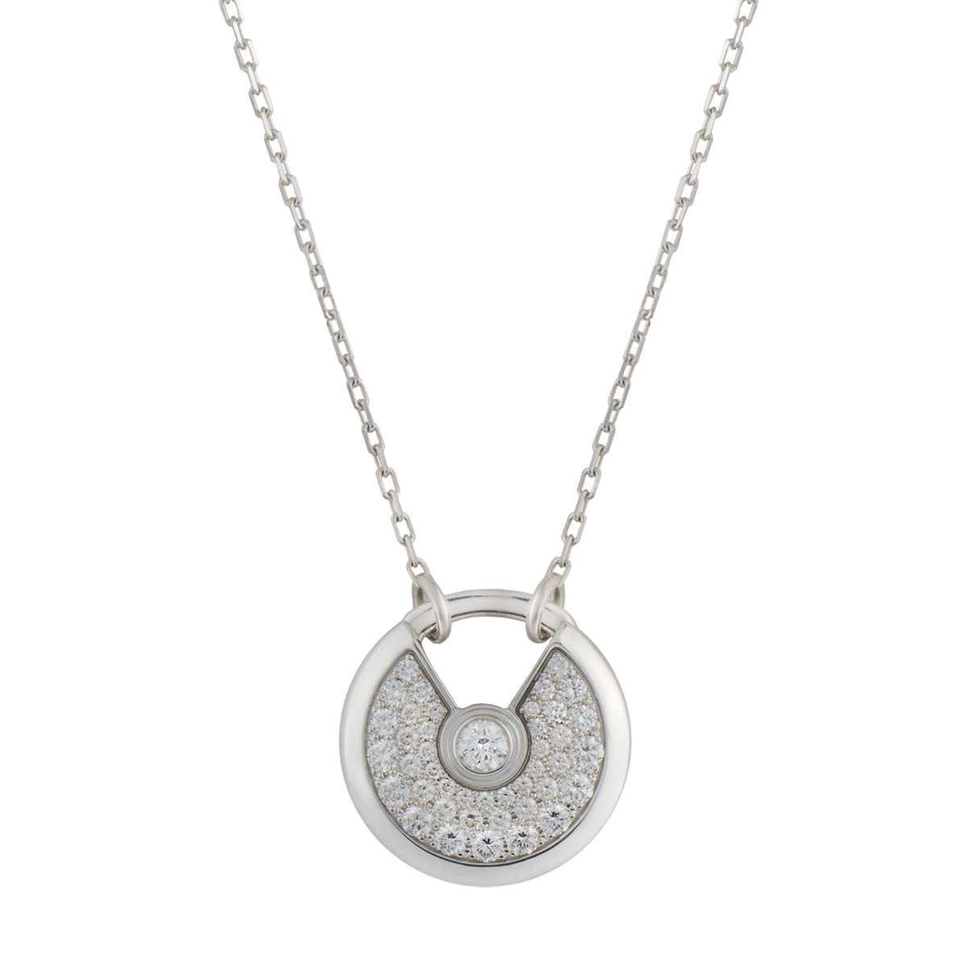 [Luxora]AMULETTE SILVER FULL DIAMOND NECKLACE