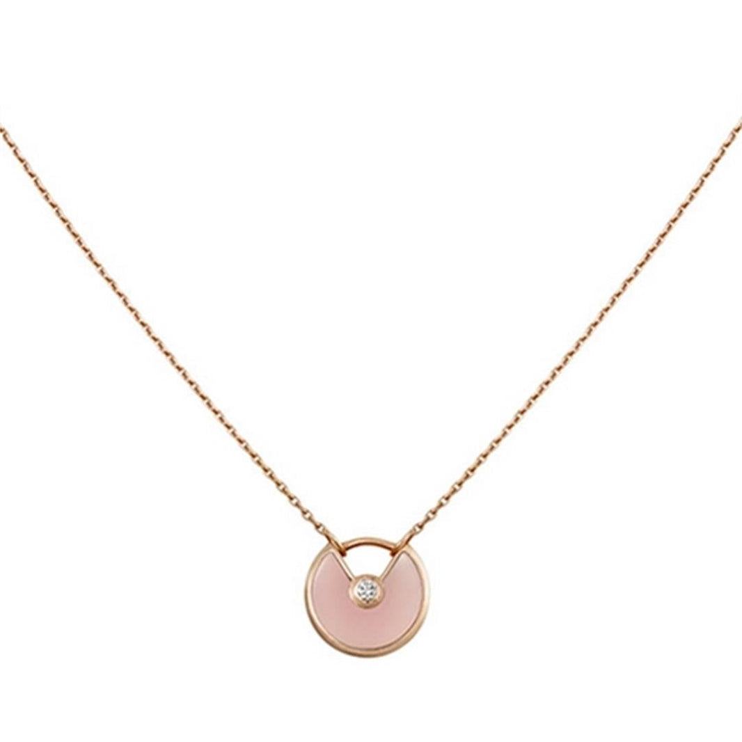 [Luxora]AMULETTE ROSE GOLD PINK MOP NECKLACE