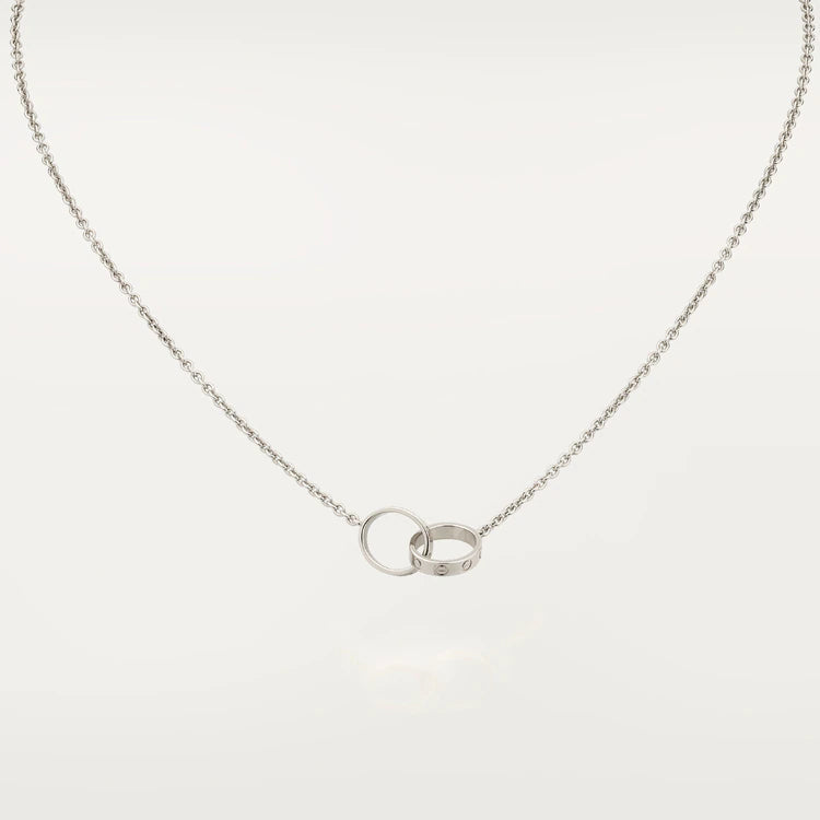 [Luxora]LOVE NECKLACE PINK GOLD AND SILVER