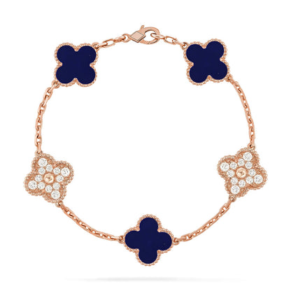 [Luxora]CLOVER 5 MOTIF LAPIS LAZULI BRACELET COLLECTION