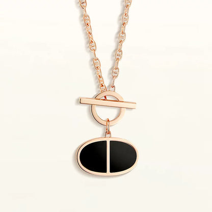 [Luxora]CHAINE VERSO BLACK CERAMIC NECKLACE