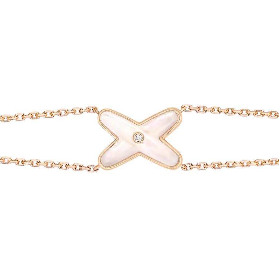 [Luxora]JEUX BRACELET WHITE MOP PINK GOLD 1 DIAMOND