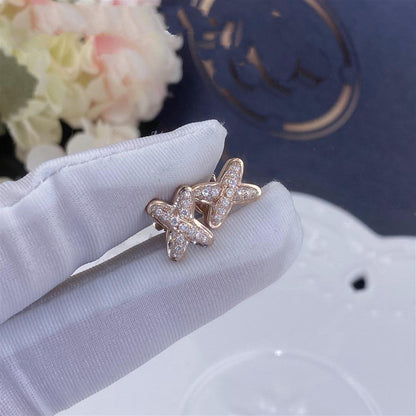 [Luxora]ピンクゴールド ダイヤモンド イヤリング