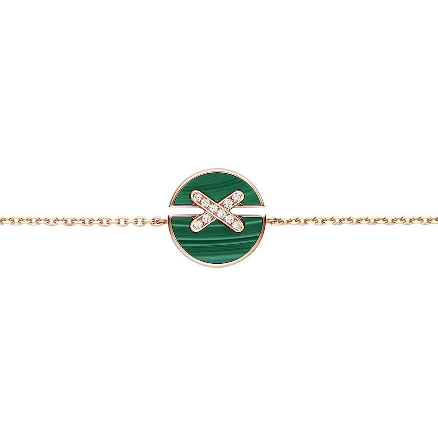 [Luxora]JEUX DE BRACELET MALACHITE PINK GOLD DIAMONDS