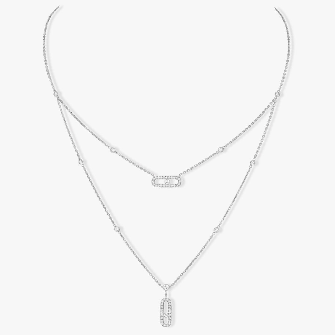 [LUXE]MOVE 2 ROW DIAMOND NECKLACE