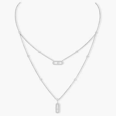 [LUXE]MOVE 2 ROW DIAMOND NECKLACE