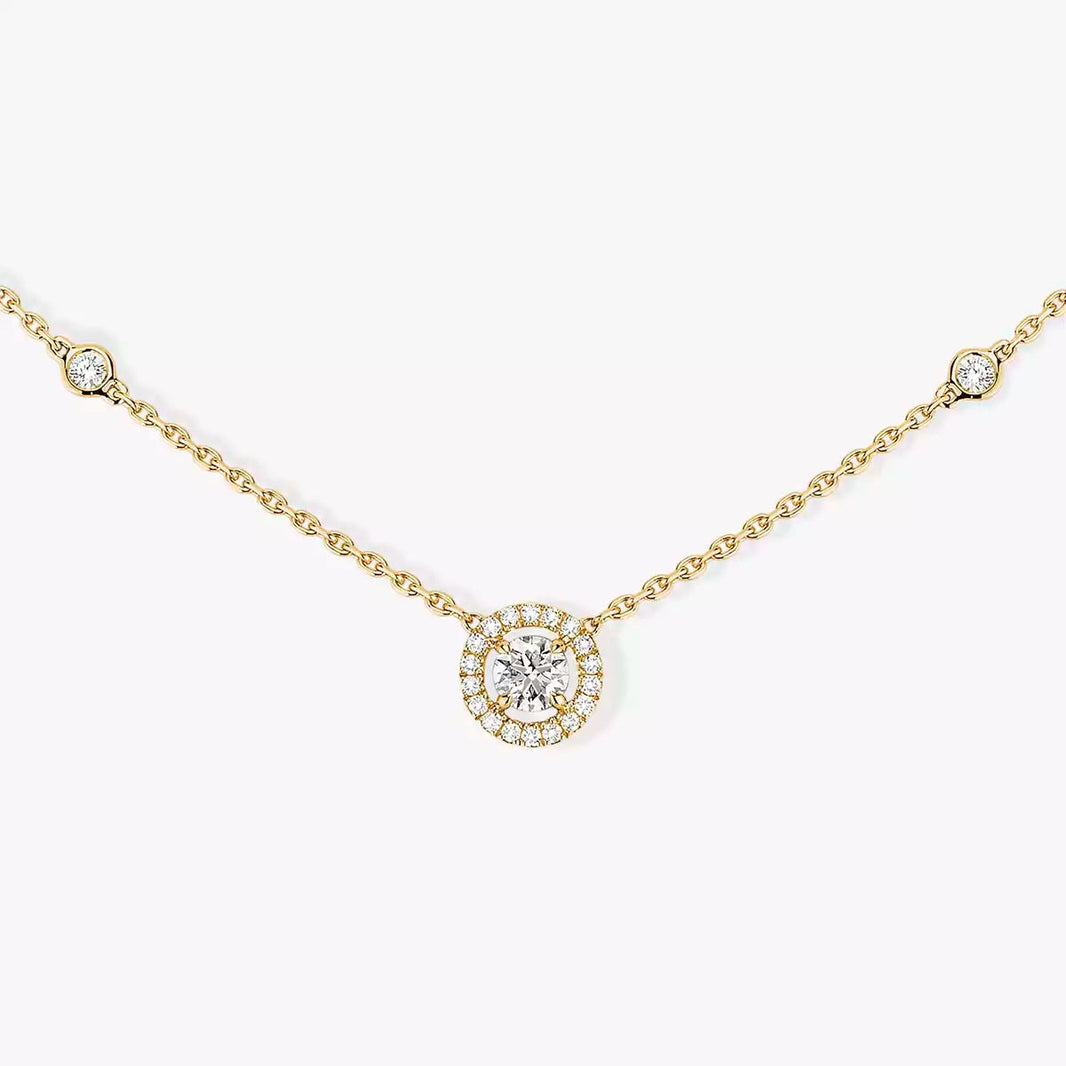 [Loxura]Diamond Necklace 0,20ct Brilliant Shape Joy