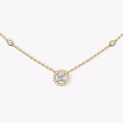 [Loxura]Diamond Necklace 0,20ct Brilliant Shape Joy