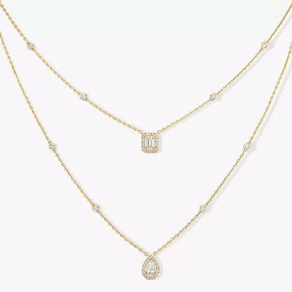 [Loxura]Diamond Necklace My Twin 2 Rows