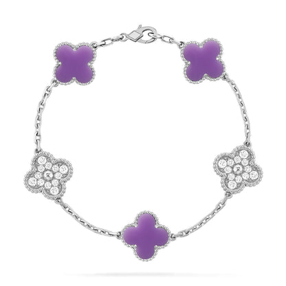 [Luxora]CLOVER 5 MOTIF LIGHT PURPLE BRACELET COLLECTION