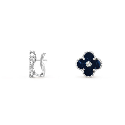 [Luxora]CLOVER SILVER 15MM MOP DIAMOND EARRINGS COLLECTION