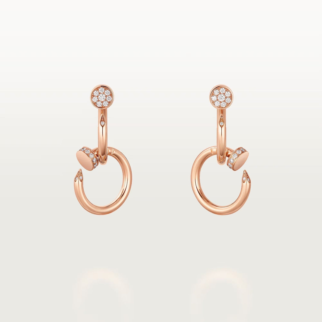 [Luxora]JUSTE HALF DIAMOND DOUBLE EARRINGS