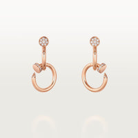 [Luxora]JUSTE HALF DIAMOND DOUBLE EARRINGS
