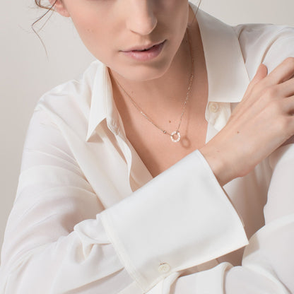 [Luxora]LOVE NECKLACE 16MM 2 DIAMONDS