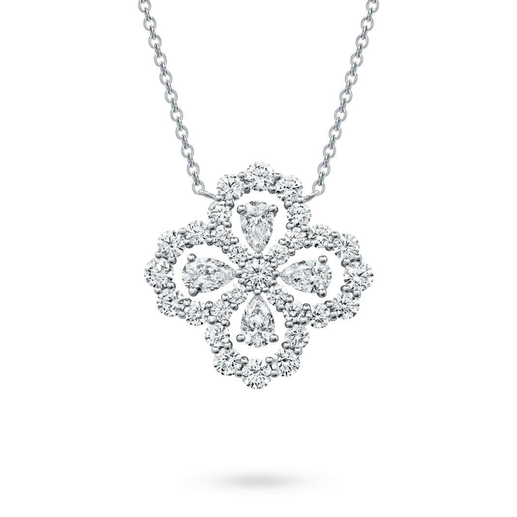 [Luxora]ループネックレス フルモチーフ ダイヤモンド 16mm マルチカラー
