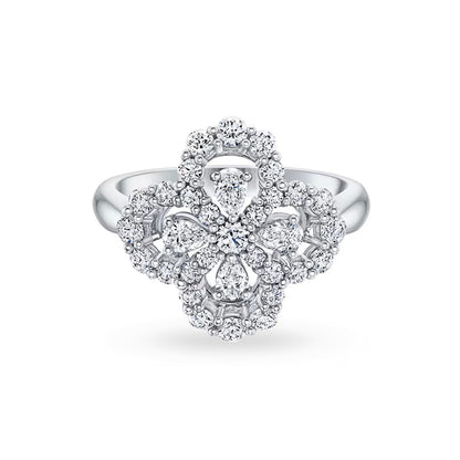 [Luxora] Loop-Ring mit Vollmotiv-Diamant, 16 mm, Silber